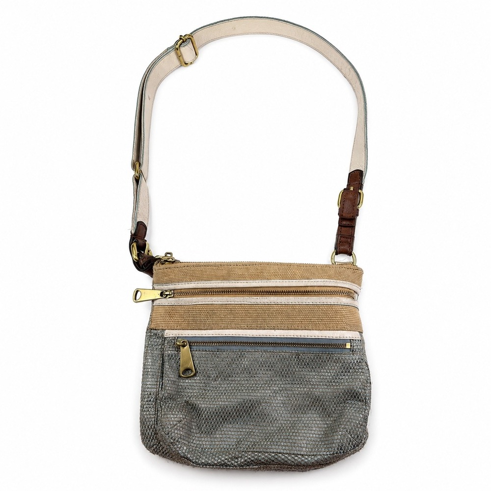 Fossil Vintage Y2K 2000's Woven Canvas Casual Crossbody Bag